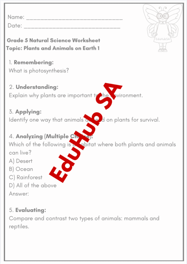 Grade 5 Natural Sciences Term 1 – EduHubSa